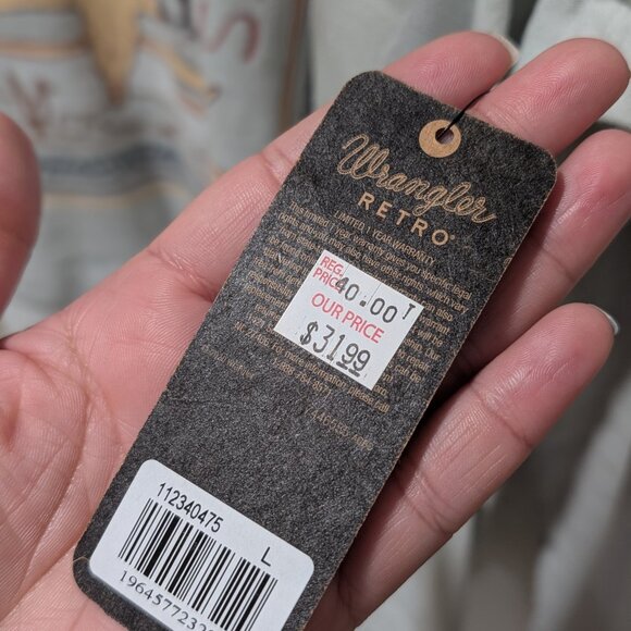 Wrangler Retro Long Live Cowboys Long Sleeve Top - Picture 5 of 8